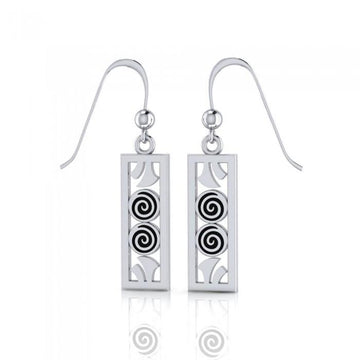 Celtic Double Spiral Silver Earrings TE2068 - Jewelry